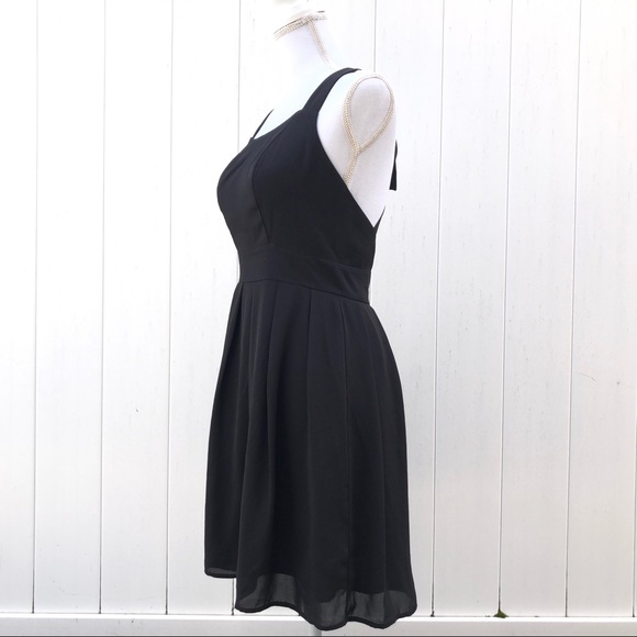 NEW Black Fit & Flare Dress w/ Bow - Picture 3 of 7